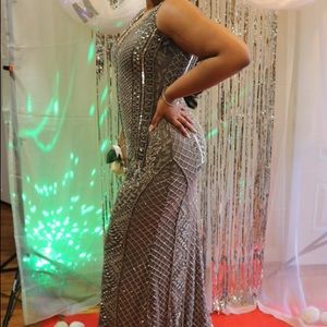 Gray/Silver bling formal gown